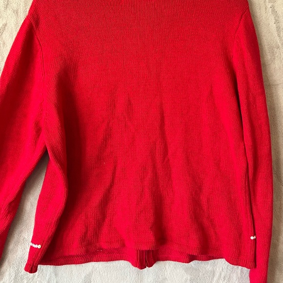 Christmas Sweater Holiday Red Snowman Cardigan - Picture 9 of 9